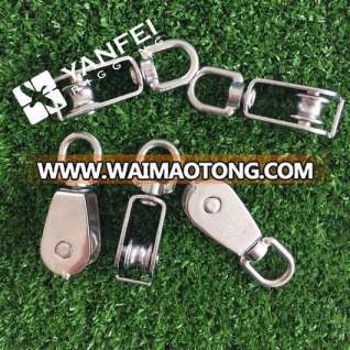 Stainless Steel Swivel Rope Pulley with Single Wheel